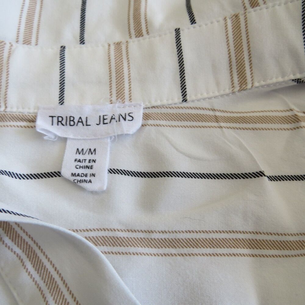 Tribal Jeans Women's Striped V neck tunic blouse Medium EUC - Picture 9 of 10